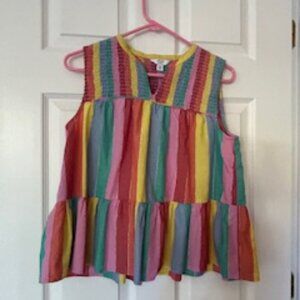 Striped Sleeveless Blouse - Crown & Ivy